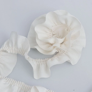 3cm white pleated cotton lace trim with dense ruffles for sofa, curtains and DIY dresses