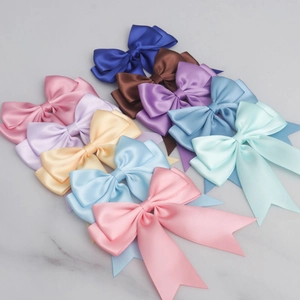 Handmade Polyester Satin Ribbon Bows Swallowtail Design Double Layer For Hair Accessories Clothing Decoration Gift Wrapping