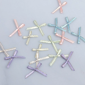 Mini Satin Ribbon Bows With Gold Edge Polyester Small Bowknot For DIY Crafts Underwear Socks Hair Decor Accessories