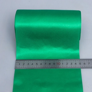 15cm wide vibrant green satin ribbon roll for wedding chair back and gift wrapping