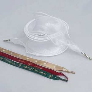 Flache Polyester-Ripsbänder mit individuellem Druck und robusten Metallenden-Set