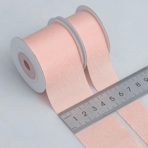 38mm pink matte polyester ribbon roll for hair accessories and DIY cake decoration