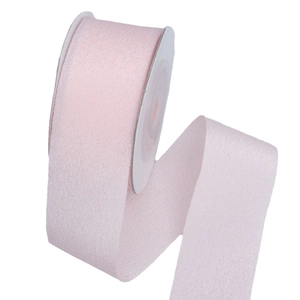Matte high elastic polyester ribbon in light pink for hair accessories and DIY gift wrapping