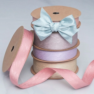 Korean Herringbone Ribbon Satin Fabric Tape For Gift Wrapping DIY Bouquet Bow Making Craft Decorative Ribbon For Wedding