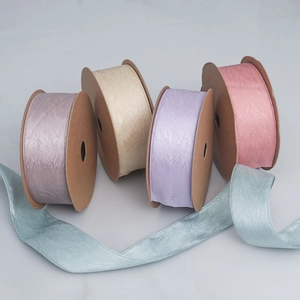 Herringbone pattern textured ribbon set in multiple colors for DIY gift flower wrapping