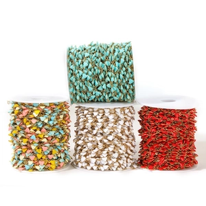 Golden stainless steel 6mm heart enamel link chain for DIY jewelry making in multiple colors
