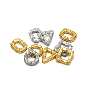 Hammered geometric stainless steel pendants in gold and silver for DIY jewelry making