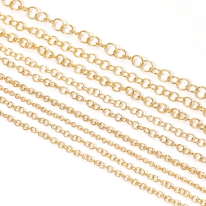 Acciaio Inossidabile Placcato Oro Catena a Maglie Tonde Forma a O Fai da Te Creazione Gioielli Collana Bracciale Accessori
