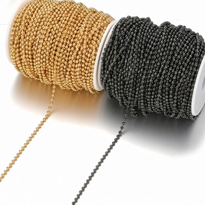 Catena a Sfere in Acciaio Inossidabile per Creazione Gioielli DIY Oro Nero Argento Galvanico Bracciale Collana Catena