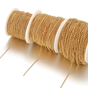 Catena a sfere in acciaio inossidabile placcato oro su bobine per gioielli DIY