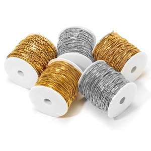 Vacuum Plated Stainless Steel DIY Jewelry Chain For Bracelet Necklace Making Box Chain With Square Artificial Pearl Pipe Tube Accessory