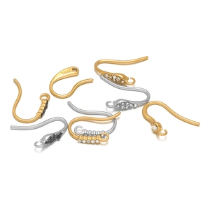 316L stainless steel gold and silver ear hooks with cubic zirconia for jewelry DIY