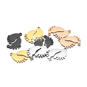 Colgantes de huella de bebé en oro, plata, oro rosa y negro para creación de joyas DIY