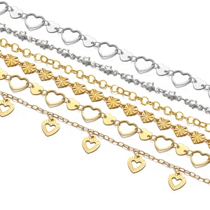 Stainless Steel Heart Star DIY Jewelry Chain Handmade Necklace Bracelet Findings Accessories Vacuum Plated Gold Silver Tone Spool