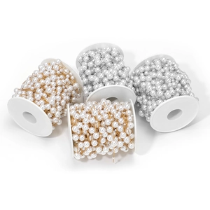 Rollen gouden en zilveren roestvrijstalen kettingen met witte parels voor het maken van sieraden