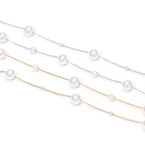 Gepolijste roestvrijstalen parelketting in goud en zilver voor modieuze DIY-sieraden