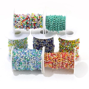 Chaîne de Perles en Cristal Fournitures de Bijouterie Acier Inoxydable Plaqué Or pour Fabrication Collier Bracelet DIY