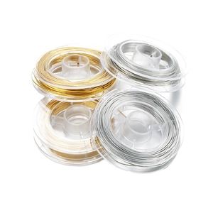 Set de cuatro bobinas de alambre de acero inoxidable oro 18k y plata para joyería DIY