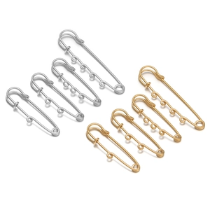 DIY Stainless Steel Safety Pin Brooch Pendants Multi Hole Clothing Accessories For Jewelry Making Findings Craft Suppies
