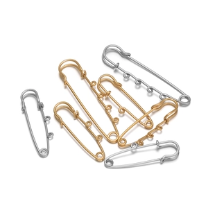 Gold and silver stainless steel multi-loop safety pins for DIY jewelry making and clothing