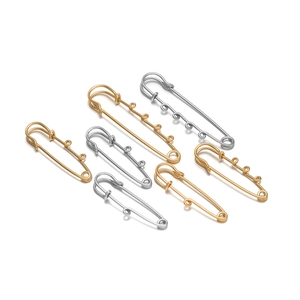 Minimalist stainless steel safety pins in gold and silver finish for DIY jewelry designs