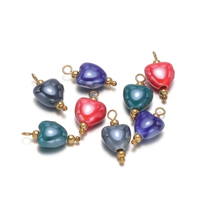 Pendentifs Cœur en Céramique Vintage Avec Tige Plaquée Or DIY Création de Bijoux Pour Collier Boucle d'Oreille Bracelet