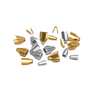 Gold and silver 18k plated stainless steel snake chain pinch bails for DIY jewelry making