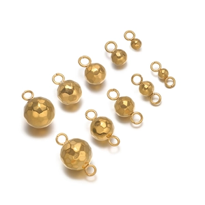 Stainless Steel Faceted Ball Pendants For DIY Jewelry Making Geometry Beads With Jump Ring For Necklace Bracelet Accessory