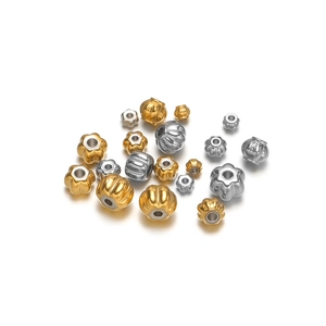 Perles d'espacement en acier inoxydable doré et argenté pour la fabrication de bijoux DIY