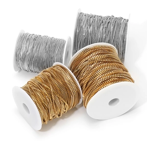 DIY jewelry making supplies 18k gold plated stainless steel box chain rolls in gold and silver