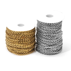 Spulen mit 18k Gold und Silber Edelstahl Flachketten für DIY Armband und Schmuckherstellung