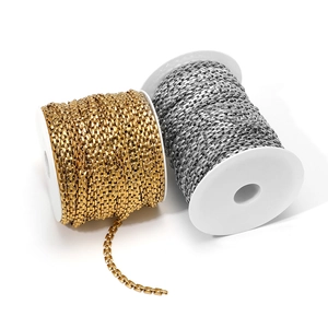 18k Gold und Silber geprägte Edelstahl Uhrenarmband Ketten für DIY Schmuckherstellung