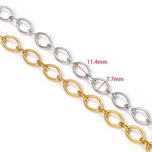 Goldene und silberne Edelstahl-Gliederkette für DIY-Schmuck 11,4 x 7,7 mm