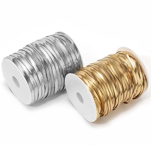 Rolls of flat herringbone snake chains in gold and silver for DIY jewelry making