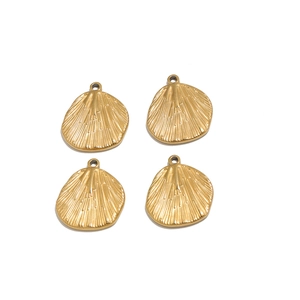 Stainless Steel Shell Shaped Pendant Minimalist Gold Silver Plated Shell Pattern DIY Jewelry Necklace Component Accessories