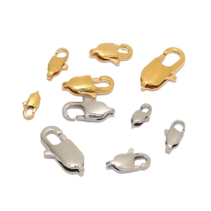 Polished gold and silver lobster clasps for DIY necklace and bracelet jewelry making