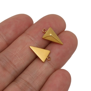 Anhänger aus 18K vergoldetem Edelstahl in Dreiecksform für DIY-Schmuck Halsketten