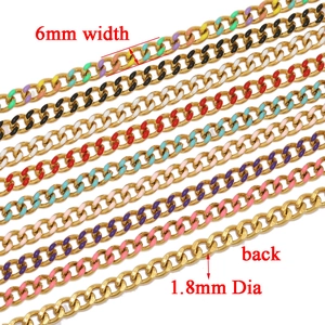 Catena Figaro 6mm in acciaio inossidabile smaltato colorato per gioielli fai da te