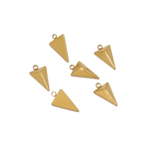 Set mit sechs 18K vergoldeten Edelstahl-Pyramidenanhängern für DIY-Schmuckherstellung