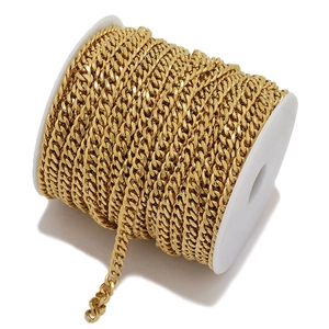 6mm goldene Edelstahl-Panzerkette auf Spule für DIY-Schmuckherstellung und Halsketten