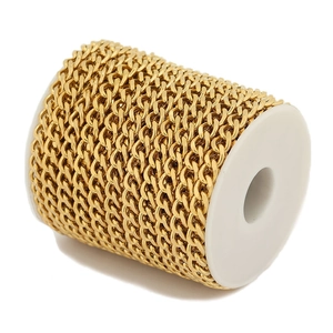 Goldene Gliederkette aus Edelstahl auf Rolle für DIY Punk Schmuckherstellung Zubehör