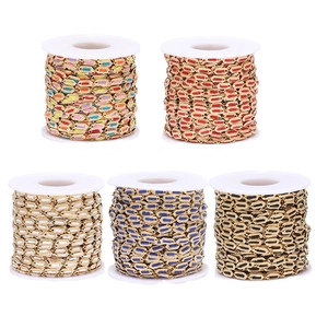 Kleurrijke emaille roestvrijstalen Cubaanse kettingrollen voor DIY sieraden maken
