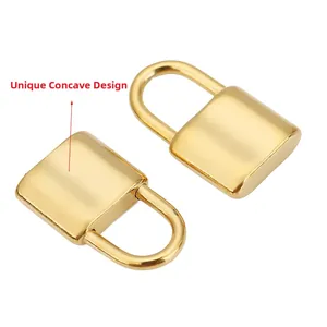 Colgante de Candado de Acero Inoxidable Diseño Cóncavo Único Accesorios de Joyería DIY Dije de Cerradura Pequeña Minimalista para Collar Pulsera
