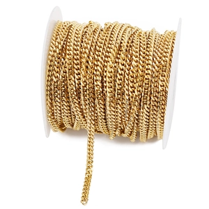 5,5mm 18k vergulde roestvrijstalen schakelketting op witte spoel voor DIY sieraden maken