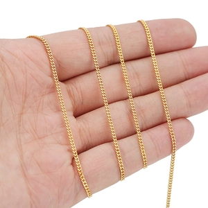 Polished 1.8mm golden stainless steel Cuban curb chain for DIY jewelry making