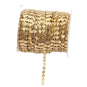 6mm gold shell-shaped stainless steel chain on a white spool for DIY jewelry