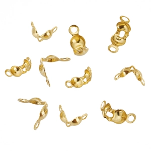 Stainless Steel Clamshell Bead Tips Crimp Covers Findings For DIY Jewelry Making Necklace Connector Ends Findings Accessories