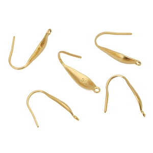 Macro shot of 18k gold plated 316 stainless steel French ear hooks for DIY jewelry