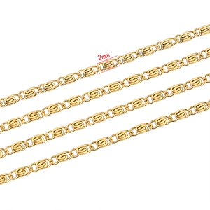 2mm 18K gold plated stainless steel paperclip chain necklace for DIY jewelry making