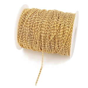 2mm 18K gold plated stainless steel paperclip chain on white spool for DIY jewelry making